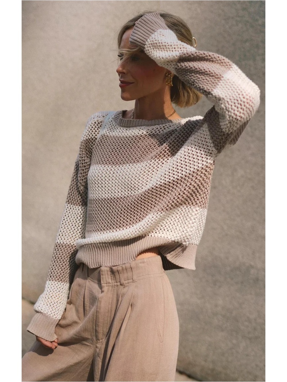 Z SUPPLY Broadbeach Stripe Open Knit Sweater